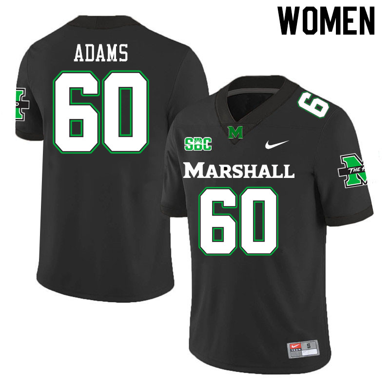 Women #60 Shunmarkus Adams Marshall Thundering Herd SBC Conference College Football Jerseys Stitched